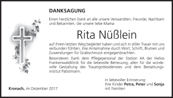 Anzeige von Rita Nüßlein von MGO