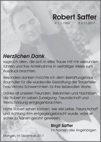 Anzeige von Robert Saffer von MGO