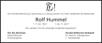 Anzeige von Rolf Hummel von MGO