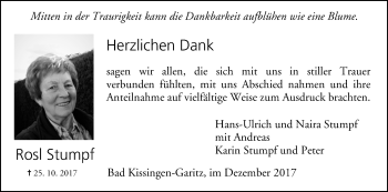 Anzeige von Rosl Stumpf von MGO