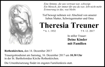 Anzeige von Theresia Treuner von MGO