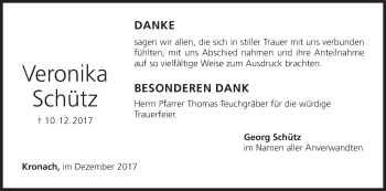 Anzeige von Veronika Schütz von MGO