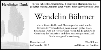 Anzeige von Wendelin Böhmer von MGO