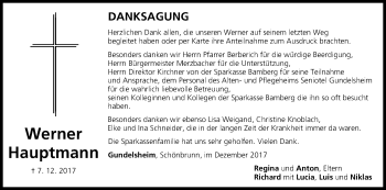 Anzeige von Werner Hauptmann von MGO