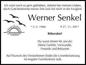 Anzeige von Werner Senkel von MGO