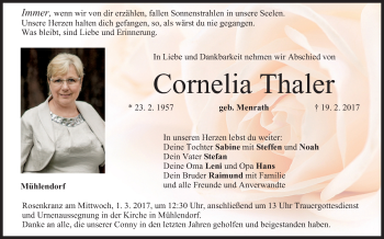 Anzeige von Cornelia Thaler von MGO