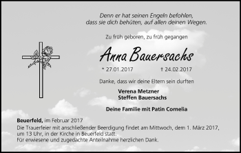 Anzeige von Anna Bauersachs von MGO