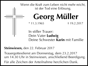 Anzeige von Georg Müller von MGO