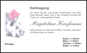 Anzeige von Magdalena Kaufmann von MGO