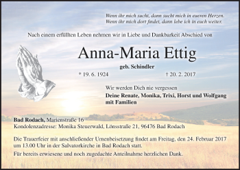 Anzeige von Anna-Maria Ettig von MGO