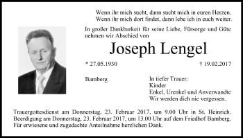 Anzeige von Joseph Lengel von MGO