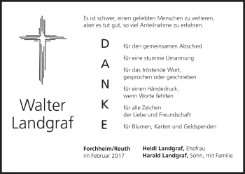 Anzeige von Walter Landgraf von MGO