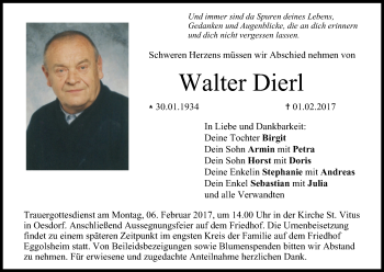 Anzeige von Walter Dierl von MGO