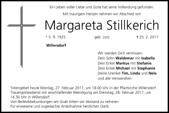 Anzeige von Margareta Stillkerich von MGO