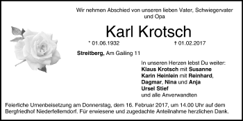 Anzeige von Karl Krotsch von MGO