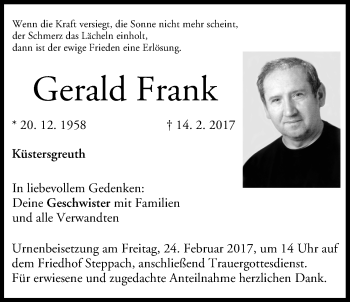 Anzeige von Gerald Frank von MGO