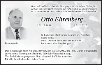 Anzeige von Otto Ehrenberg von MGO