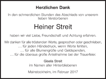 Anzeige von Heiner Streit von MGO