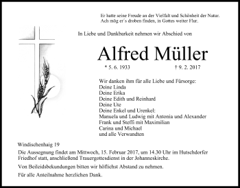 Anzeige von Alfred Müller von MGO