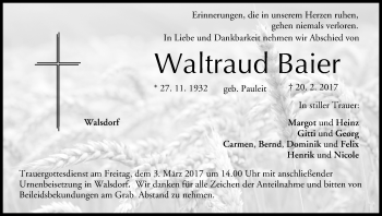 Anzeige von Waltraud Baier von MGO
