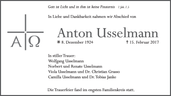 Anzeige von Anton Usselmann von MGO