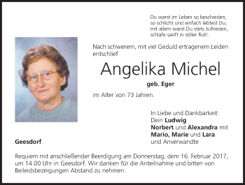 Anzeige von Angelika Michel von MGO