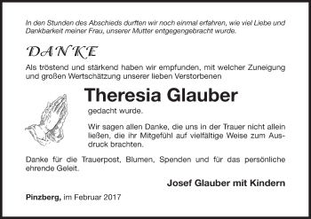 Anzeige von Theresia Glauber von MGO