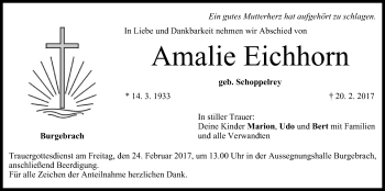 Anzeige von Amalie Eichhorn von MGO