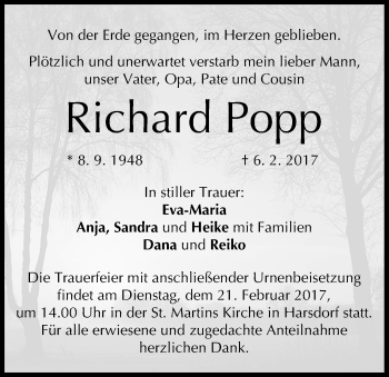 Anzeige von Richard Popp von MGO
