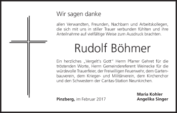 Anzeige von Rudolf Böhmer von MGO