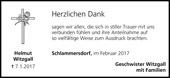 Anzeige von Helmut Witzgall von MGO