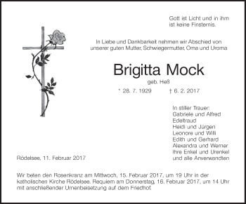 Anzeige von Brigitta Mock von MGO