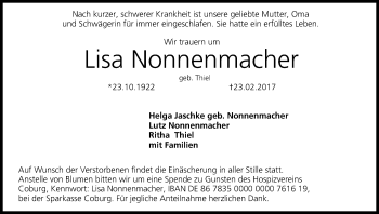 Anzeige von Lisa Nonnenmacher von MGO