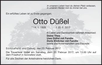 Anzeige von Otto Düßel von MGO