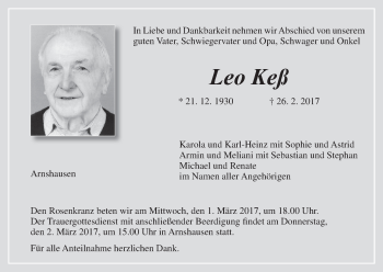 Anzeige von Leo Keß von MGO