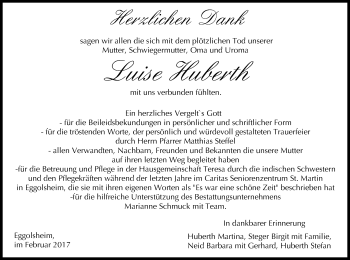 Anzeige von Luise Huberth von MGO