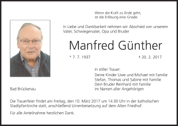 Anzeige von Manfred Günther von MGO