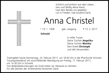 Anzeige von Anna Christel von MGO