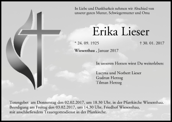 Anzeige von Erika Lieser von MGO