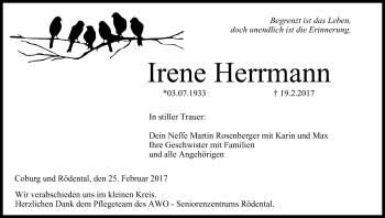 Anzeige von Irene Herrmann von MGO