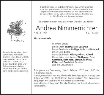 Anzeige von Andrea Nimmerrichter von MGO