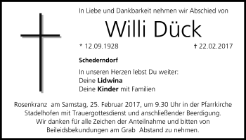 Anzeige von Willi Dück von MGO