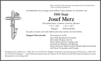 Anzeige von Josef Merz von MGO