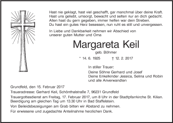 Anzeige von Margareta Keil von MGO