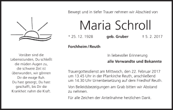 Anzeige von Maria Schroll von MGO