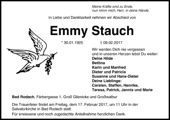 Anzeige von Emmy Stauch von MGO
