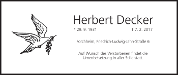 Anzeige von Herbert Decker von MGO