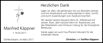 Anzeige von Manfred Käppner von MGO