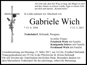 Anzeige von Gabriele Wich von MGO