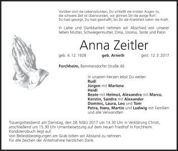 Anzeige von Anna Zeitler von MGO